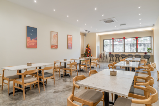 Cafe interior during build