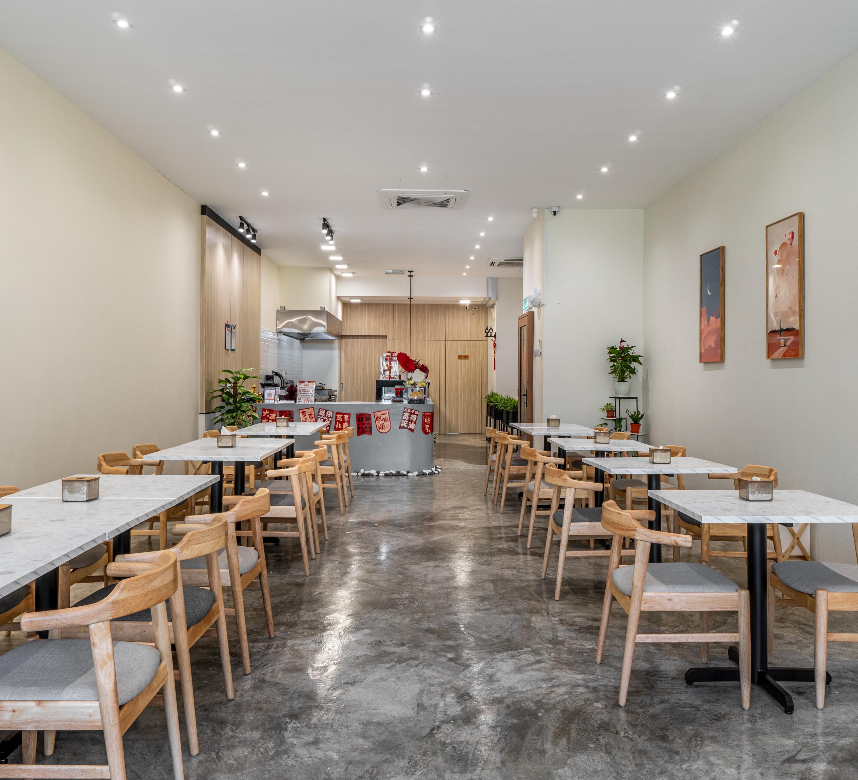 Table setting inside cafe